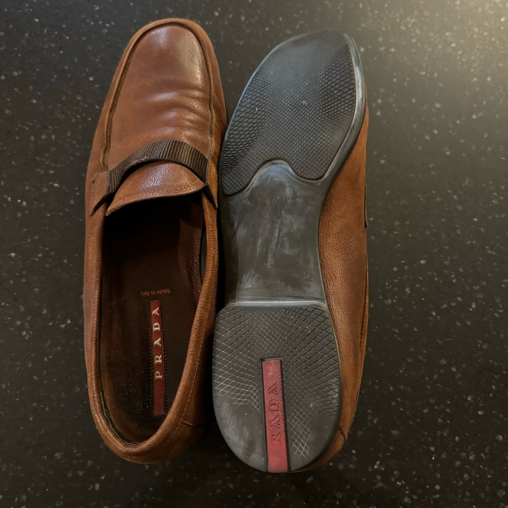 Prada Brown Pebble Leather Loafer/Slip On Men’s size 11 - Picture 8 of 9